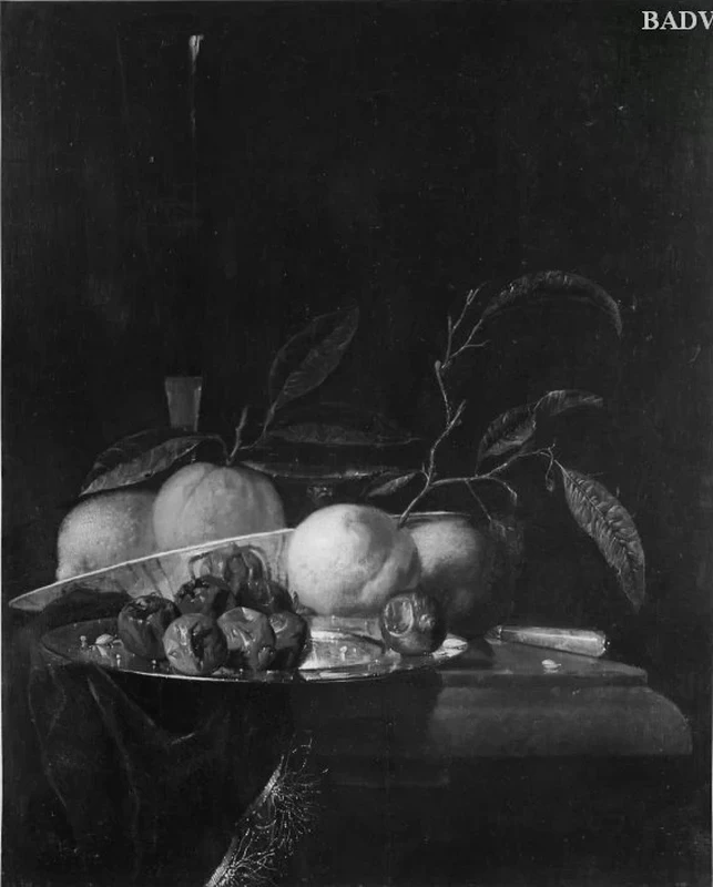 Natura morta con frutta e coppa - Führermuseum, Linz, attribuito